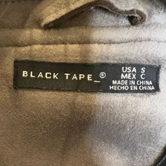 Black Tape Womens Faux Fur Collar Jacket Coat Long Sleeve Zip Pocket Size S Gray - Picture 4 of 4